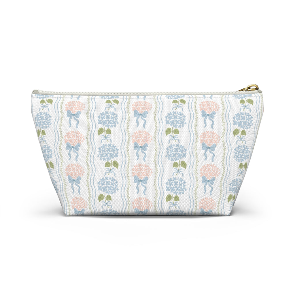 The Hydrangea & Heritage Stripe Luxe Vanity Pouch