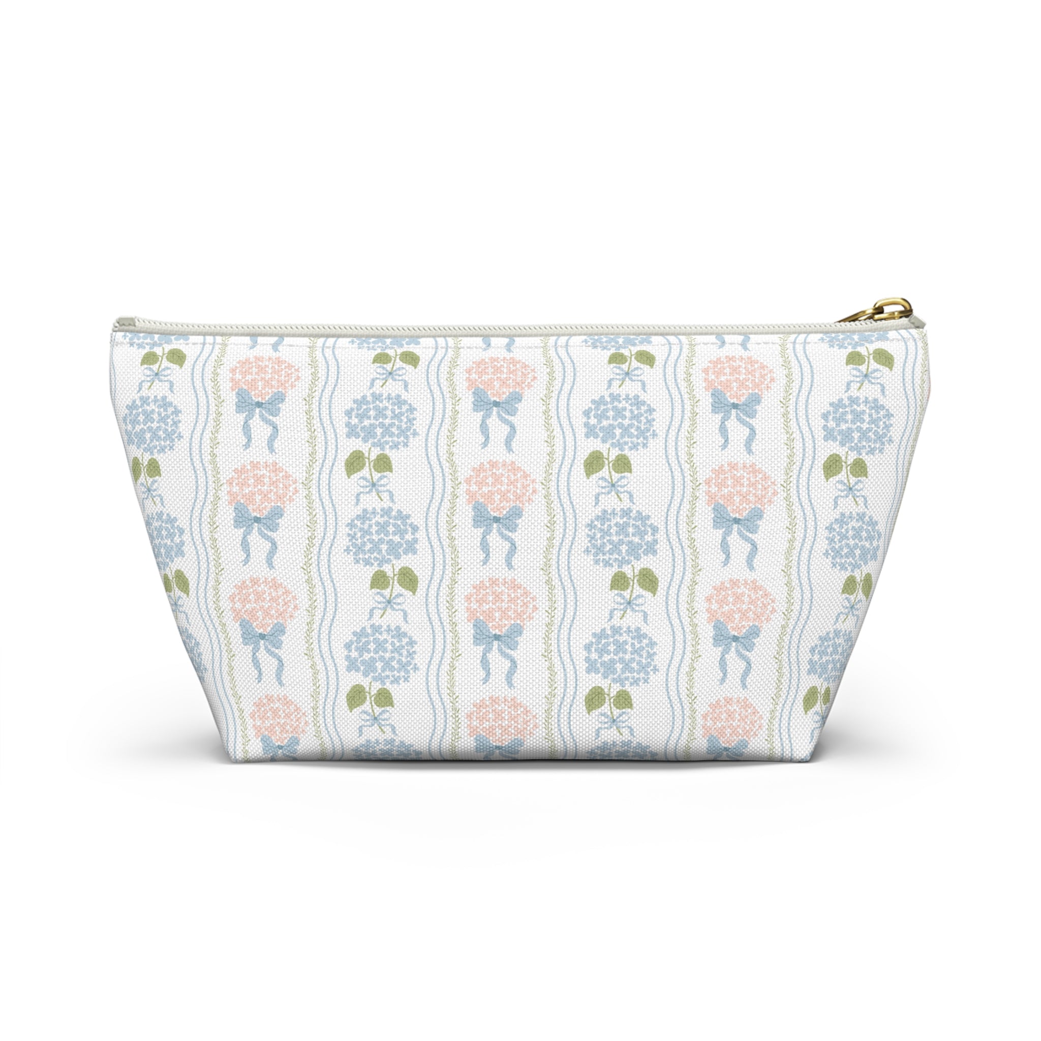 The Hydrangea & Heritage Stripe Luxe Vanity Pouch
