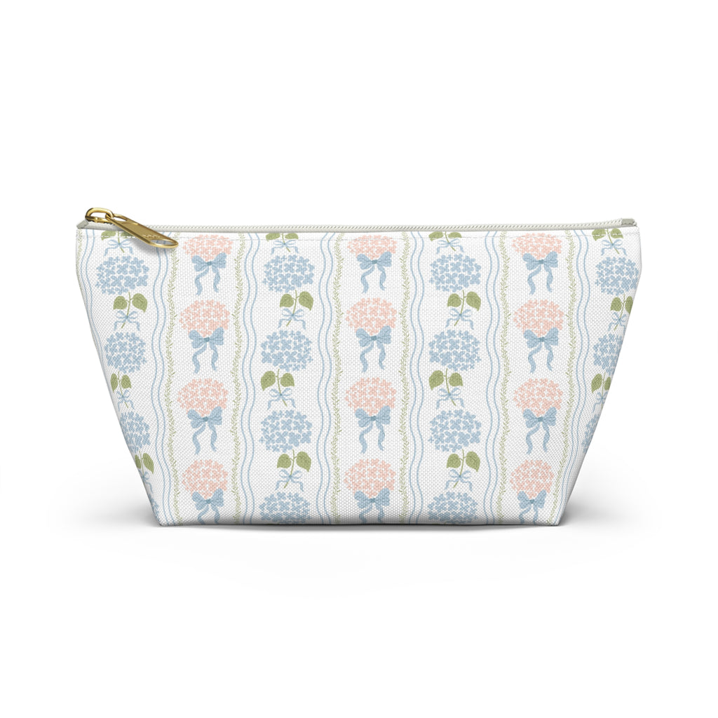 The Hydrangea & Heritage Stripe Luxe Vanity Pouch