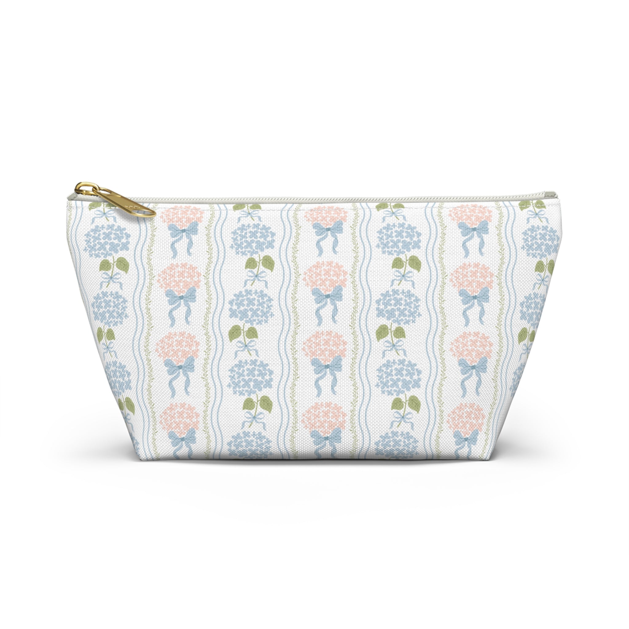 The Hydrangea & Heritage Stripe Luxe Vanity Pouch