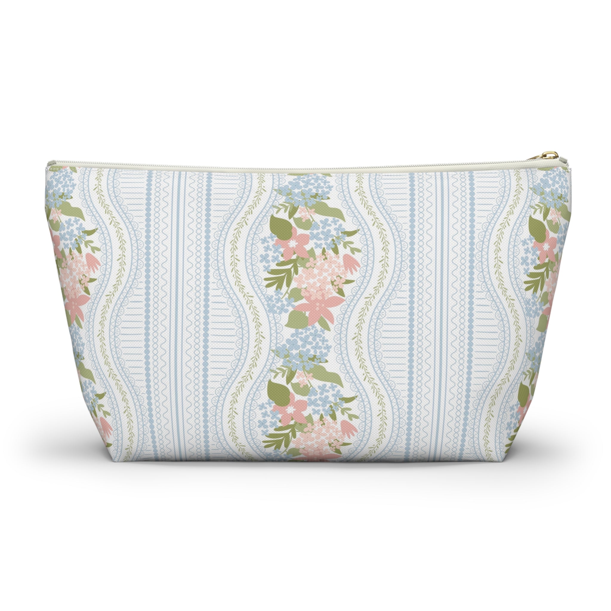 The Beatrice Botanical Stripe Luxe Vanity Pouch