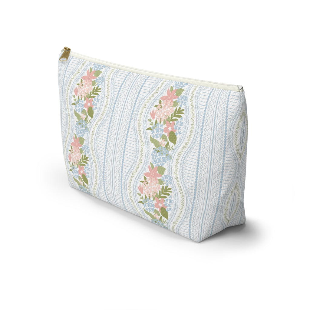 The Beatrice Botanical Stripe Luxe Vanity Pouch
