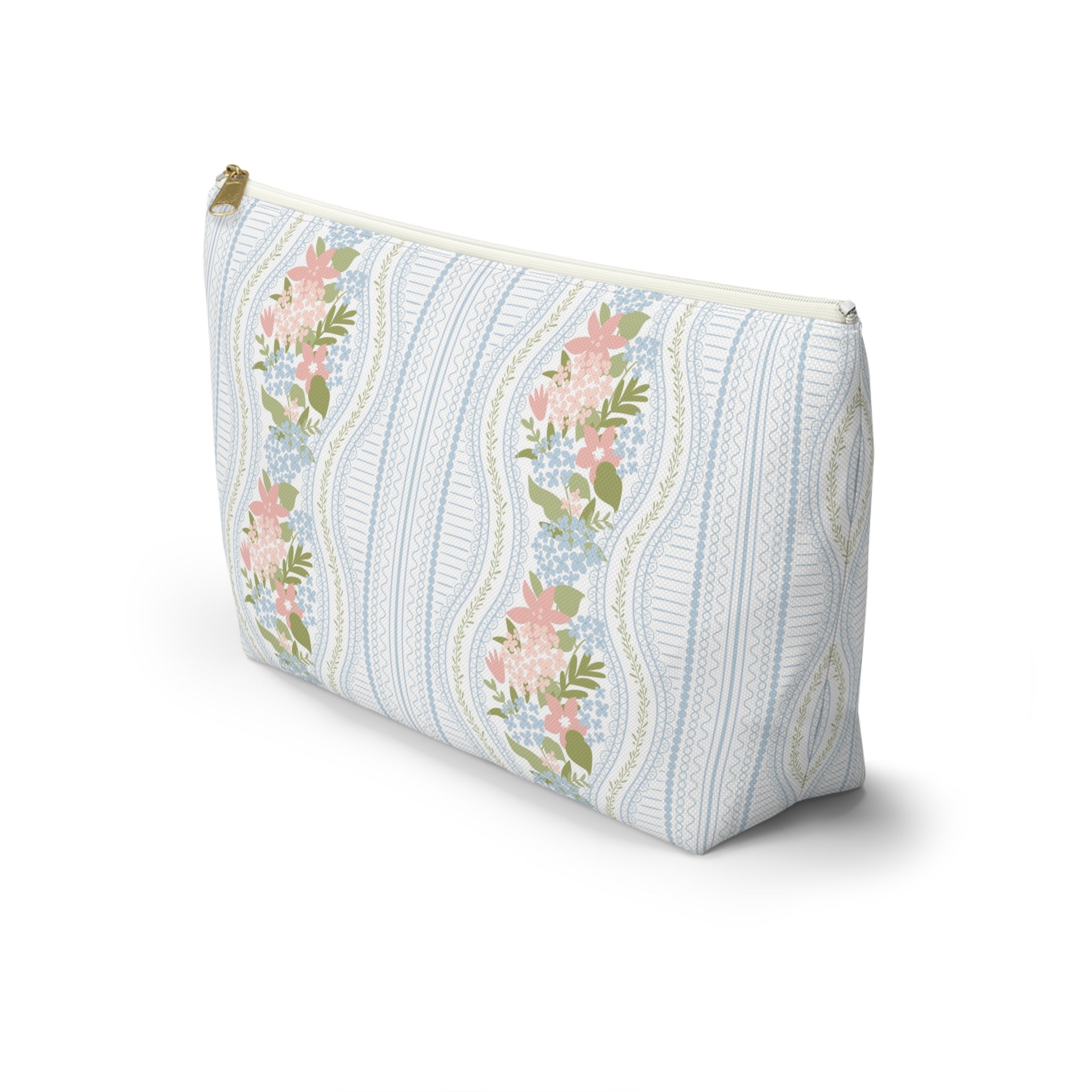 The Beatrice Botanical Stripe Luxe Vanity Pouch