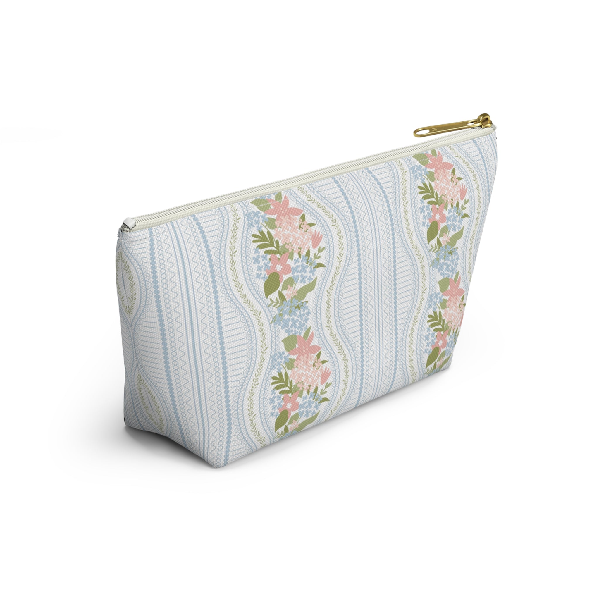 The Beatrice Botanical Stripe Luxe Vanity Pouch