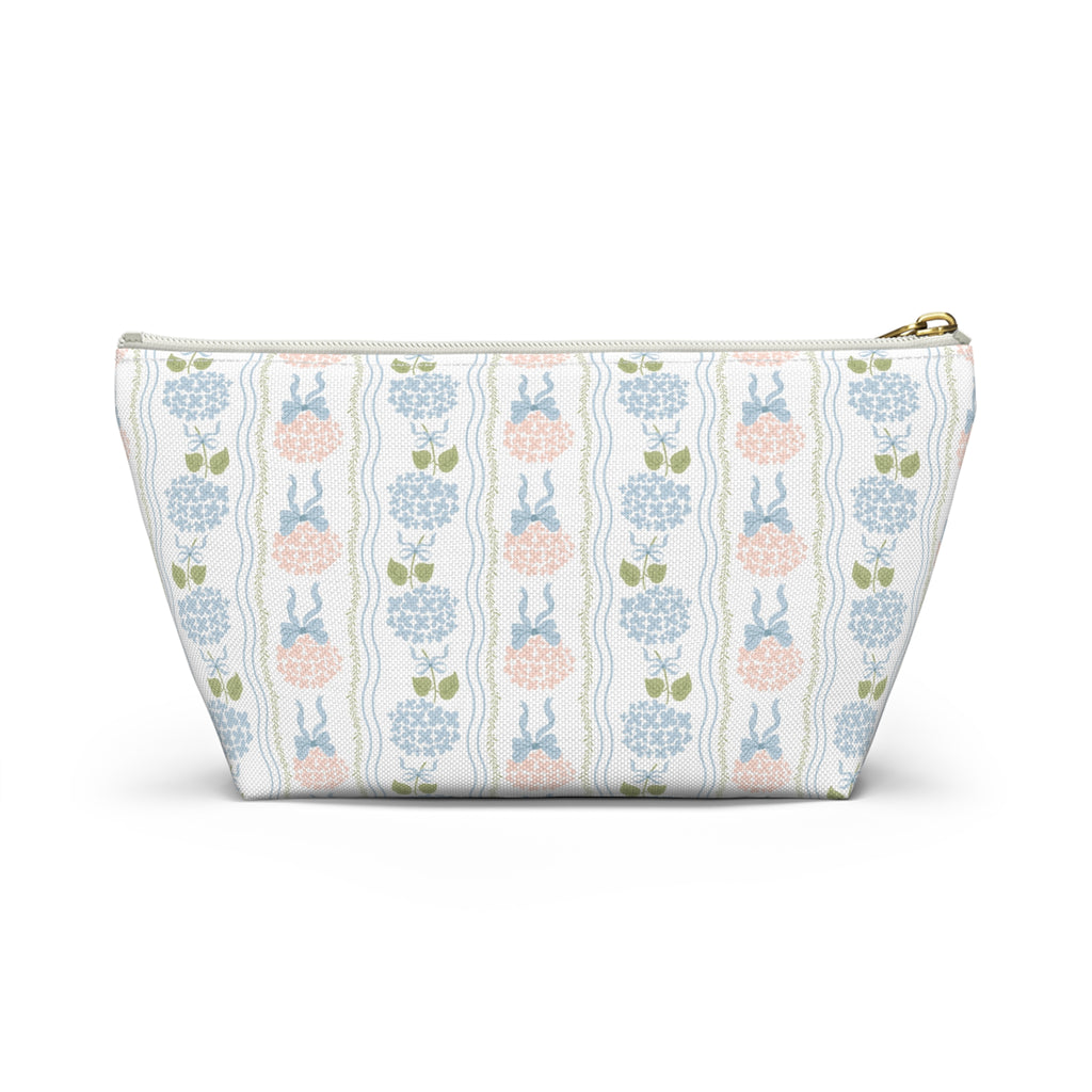 The Hydrangea & Heritage Stripe Luxe Vanity Pouch