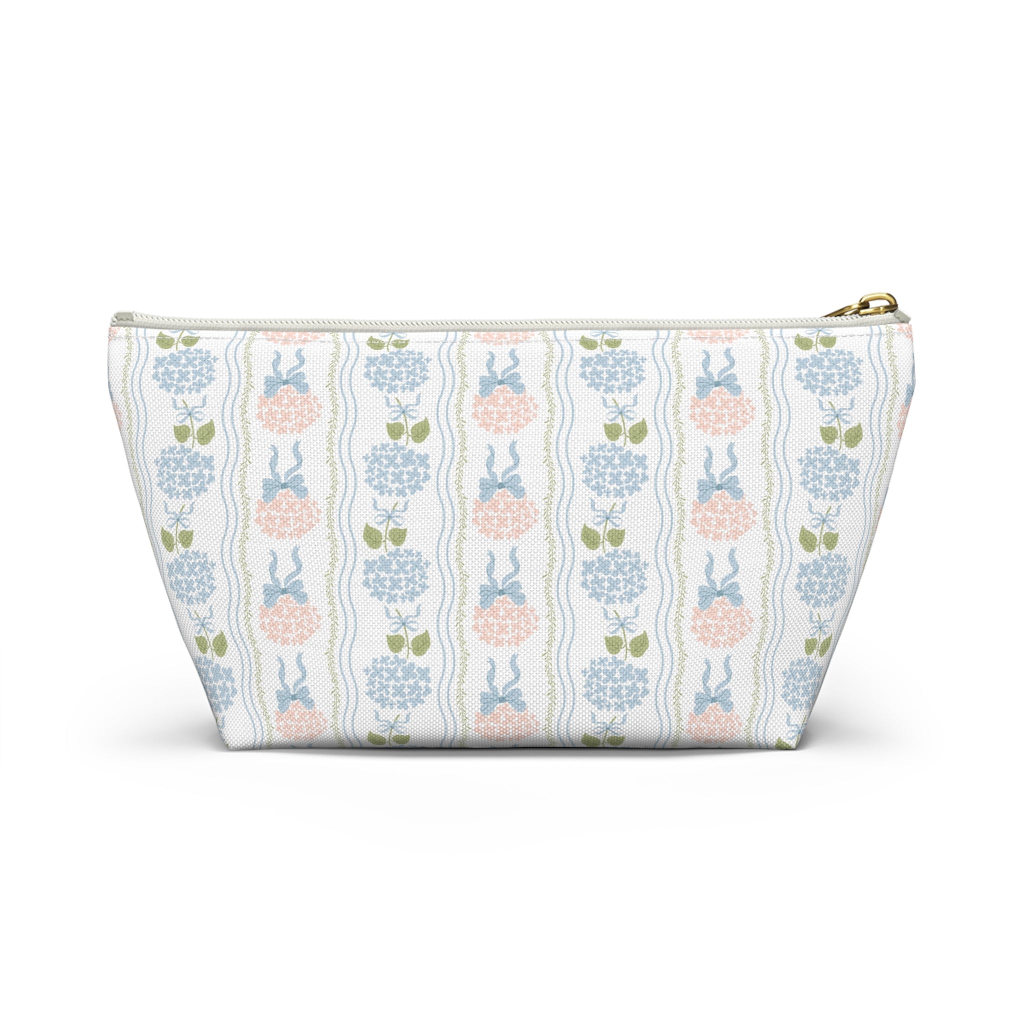 The Hydrangea & Heritage Stripe Luxe Vanity Pouch