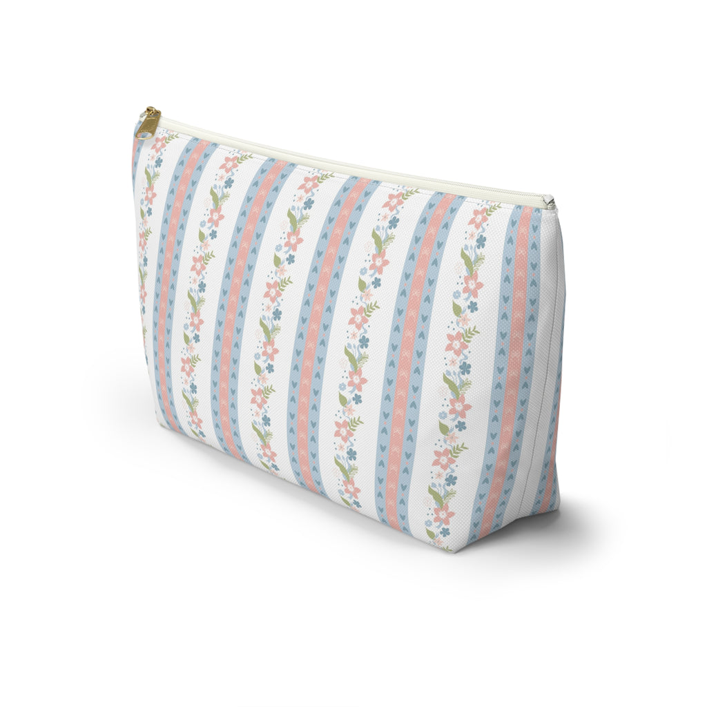 The Charlotte Stripe Luxe Vanity Pouch