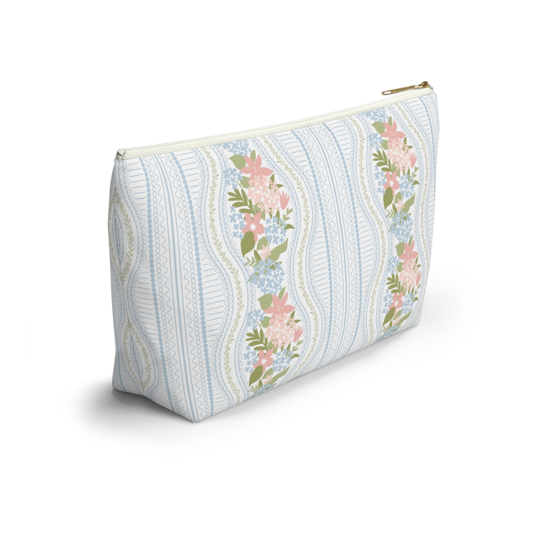 The Beatrice Botanical Stripe Luxe Vanity Pouch