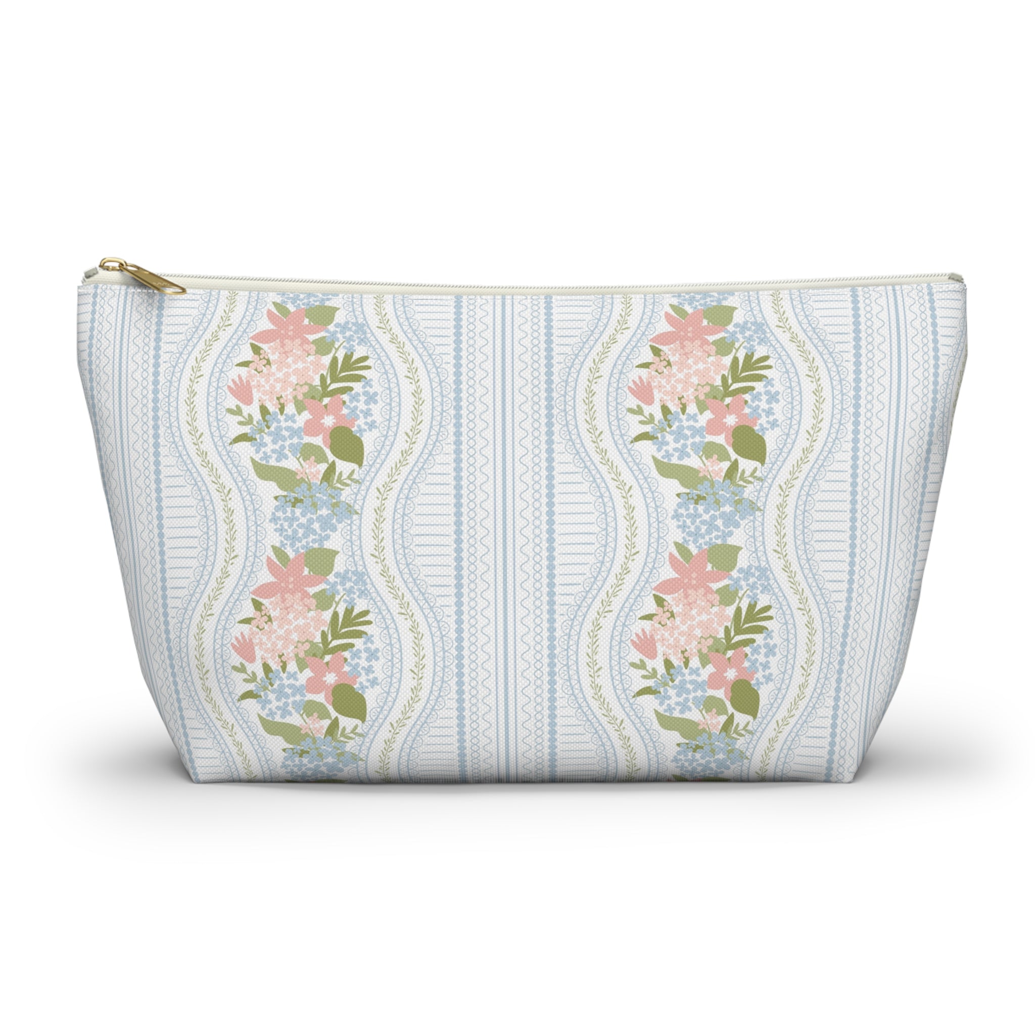 The Beatrice Botanical Stripe Luxe Vanity Pouch