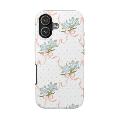 Dot and Trellis cute floral tough iPhone case front - The Bow Archive