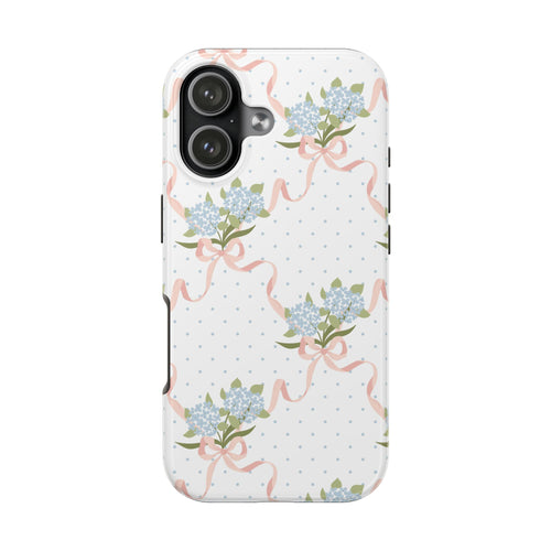 Dot and Trellis cute floral tough iPhone case front - The Bow Archive