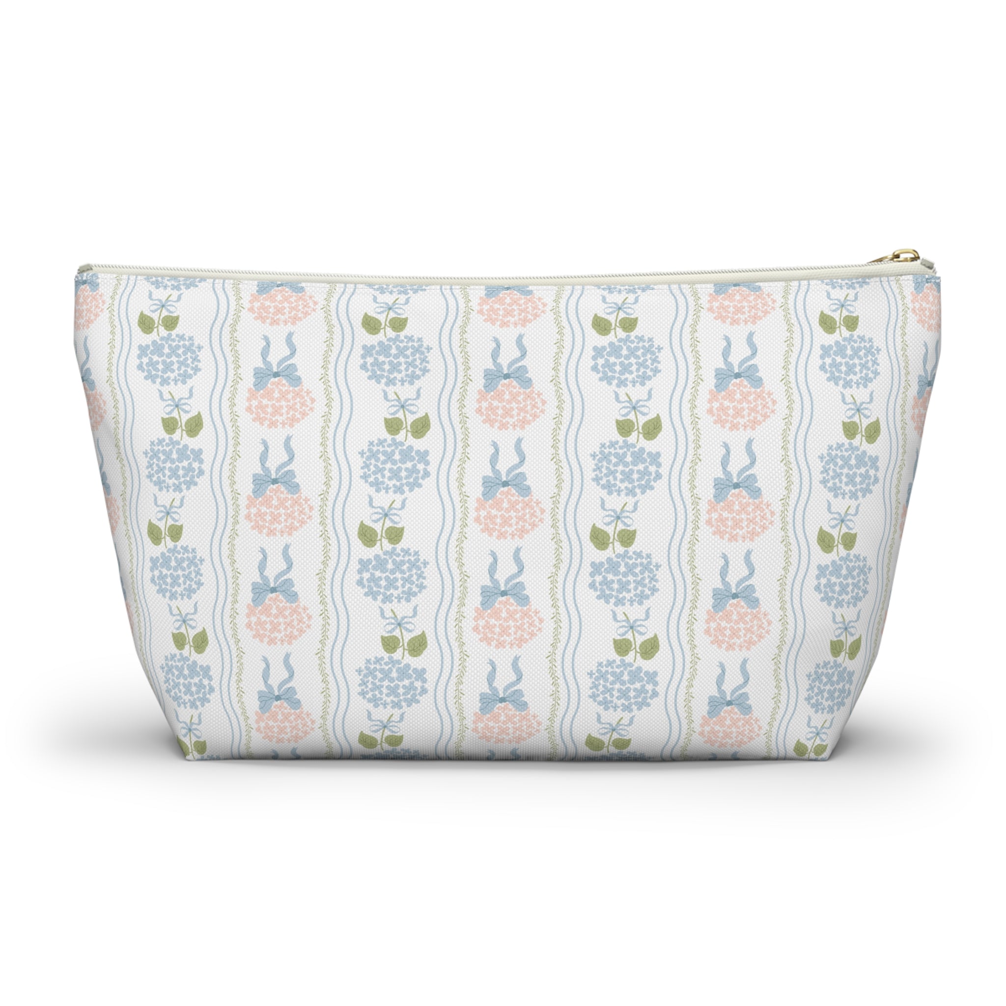 The Hydrangea & Heritage Stripe Luxe Vanity Pouch