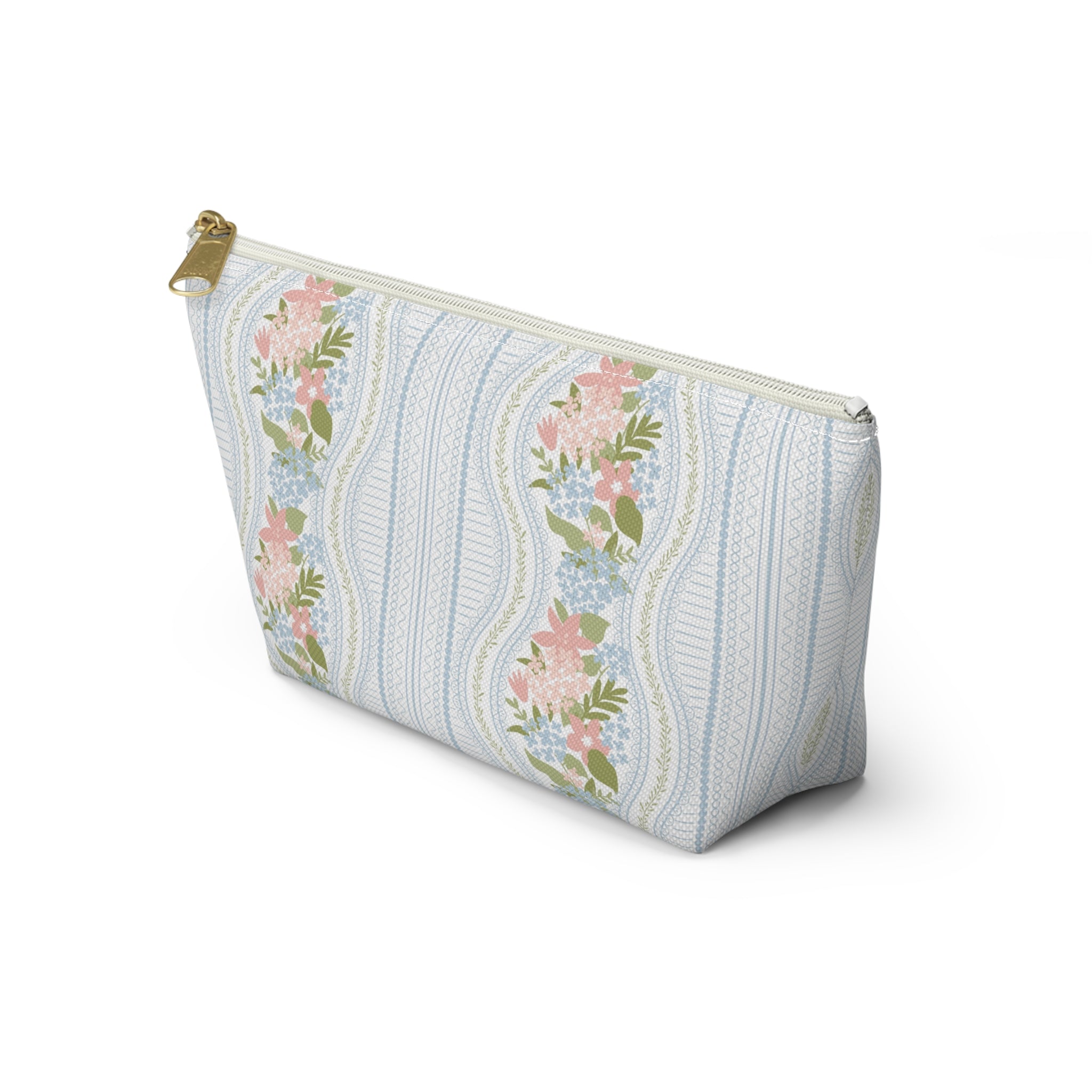 The Beatrice Botanical Stripe Luxe Vanity Pouch