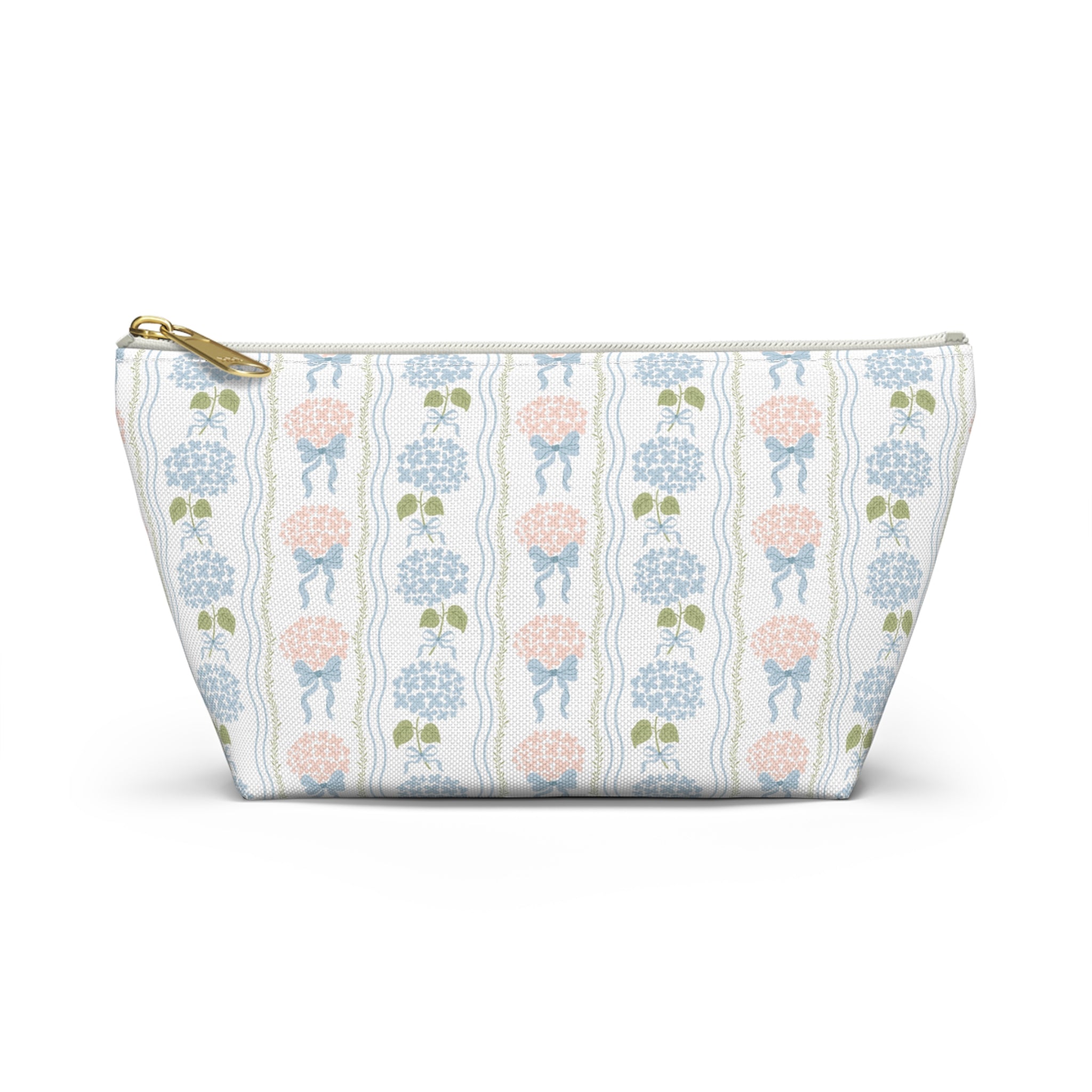 The Hydrangea & Heritage Stripe Luxe Vanity Pouch