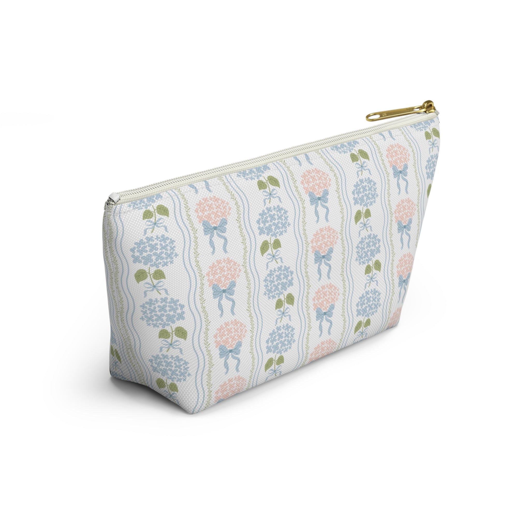 The Hydrangea & Heritage Stripe Luxe Vanity Pouch