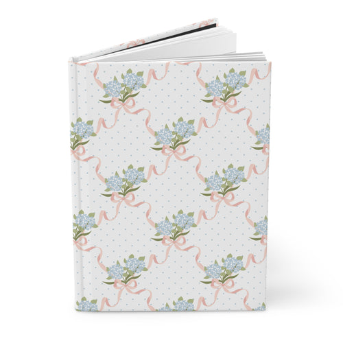 Dot and Trellis cute floral hardcover notebook front - The Bow Archive