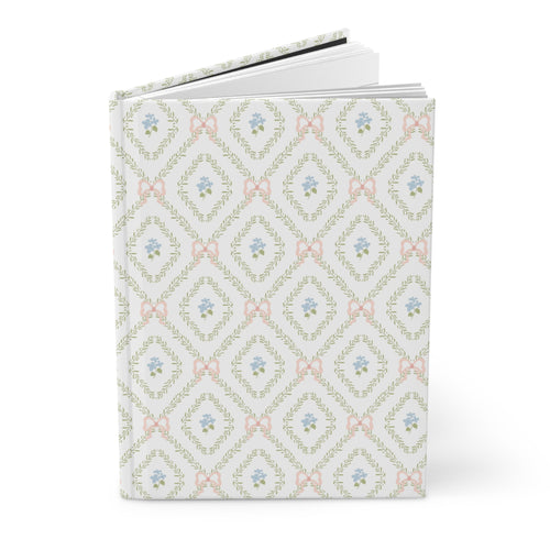 Versailles Trellis aesthetic floral hardcover journal front - The Bow Archive