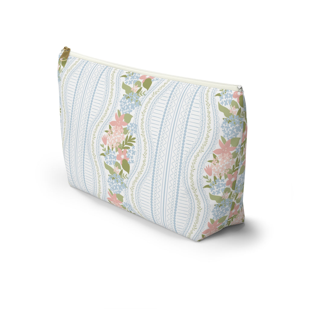 The Beatrice Botanical Stripe Luxe Vanity Pouch