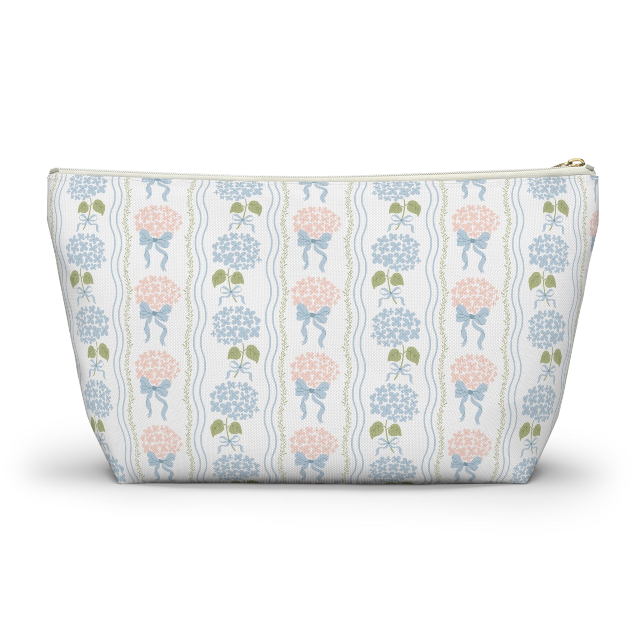 The Hydrangea & Heritage Stripe Luxe Vanity Pouch