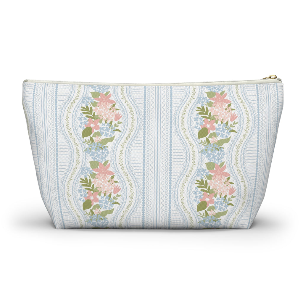 The Beatrice Botanical Stripe Luxe Vanity Pouch