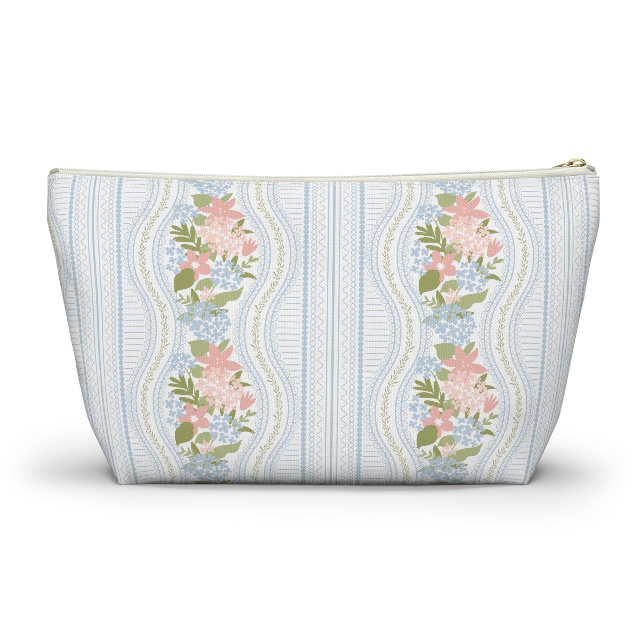 The Beatrice Botanical Stripe Luxe Vanity Pouch